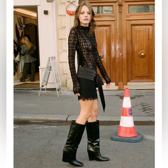 Zara COMBINATION LACE BOW MINI SKIRT - Picture 8 of 8